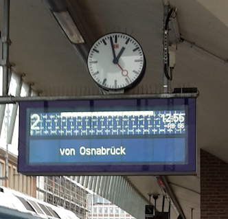 Anzeigetafel Münster Hauptbahnhof
