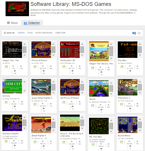 Software Library: MS-DOS Spiele auf archive.org