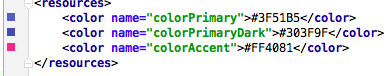 Die Farben in res/values/colors.xml