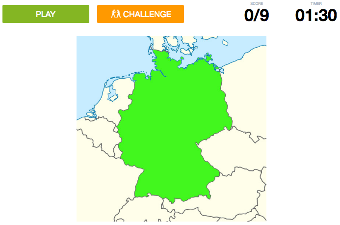 Can you name the countries bordering Germany on a map?