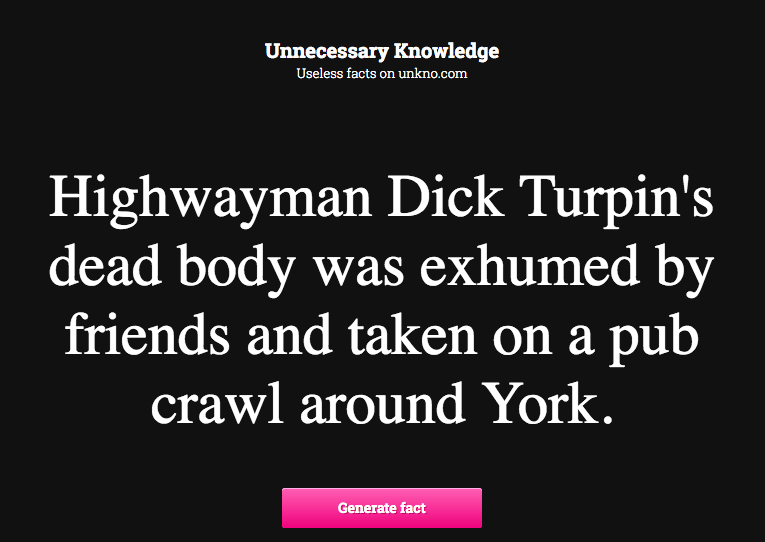 unknow.com weiß interessantes über Dick Turpin zu berichten