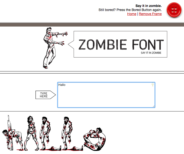 Zombie Font. Warum auch nicht.