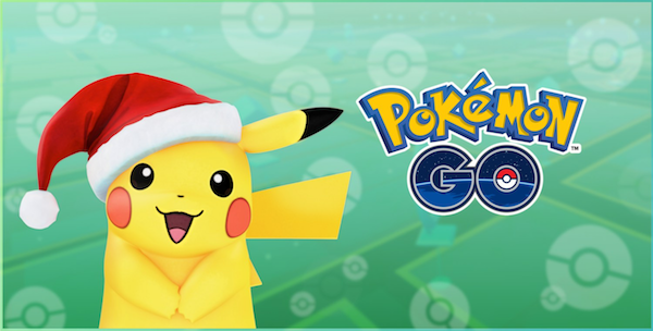 Pokémon GO: So stellt Niantic auf der Website das Pikachu mit Weihnachtsmannmütze dar.